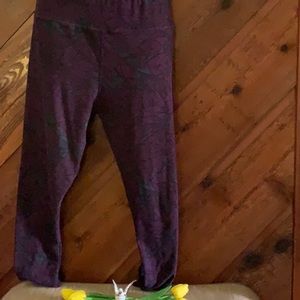 LuLaRoe Purple and Black Tall and Curvy Leggings
